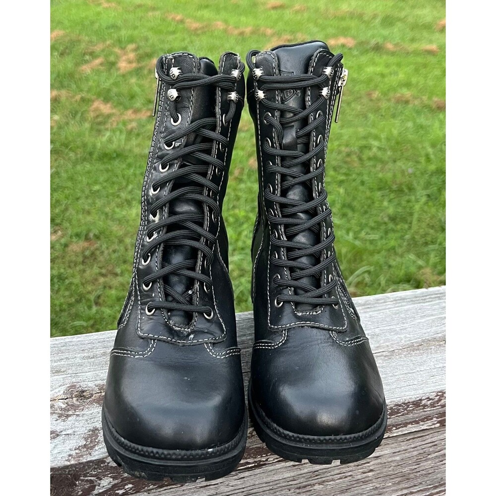 Harley-Davidson® Women's Tessa Lace-Up Side Zip Motorcycle Boots 85262 size 7 - Picture 2 of 7